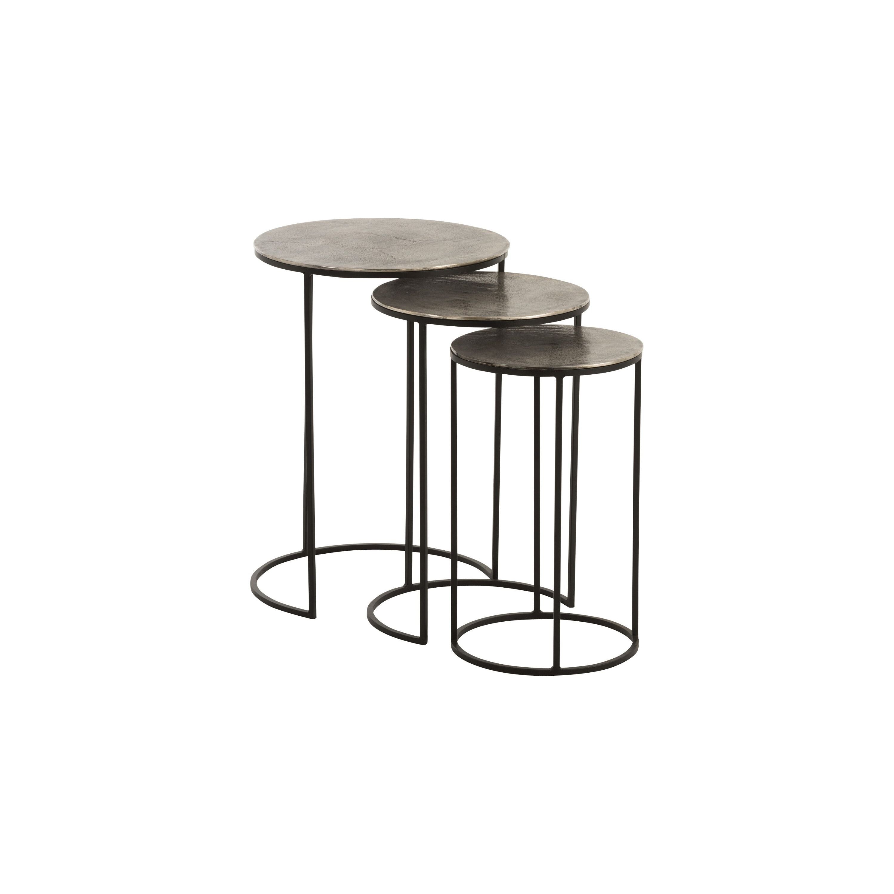 Side tables Round Aluminum Black/grey