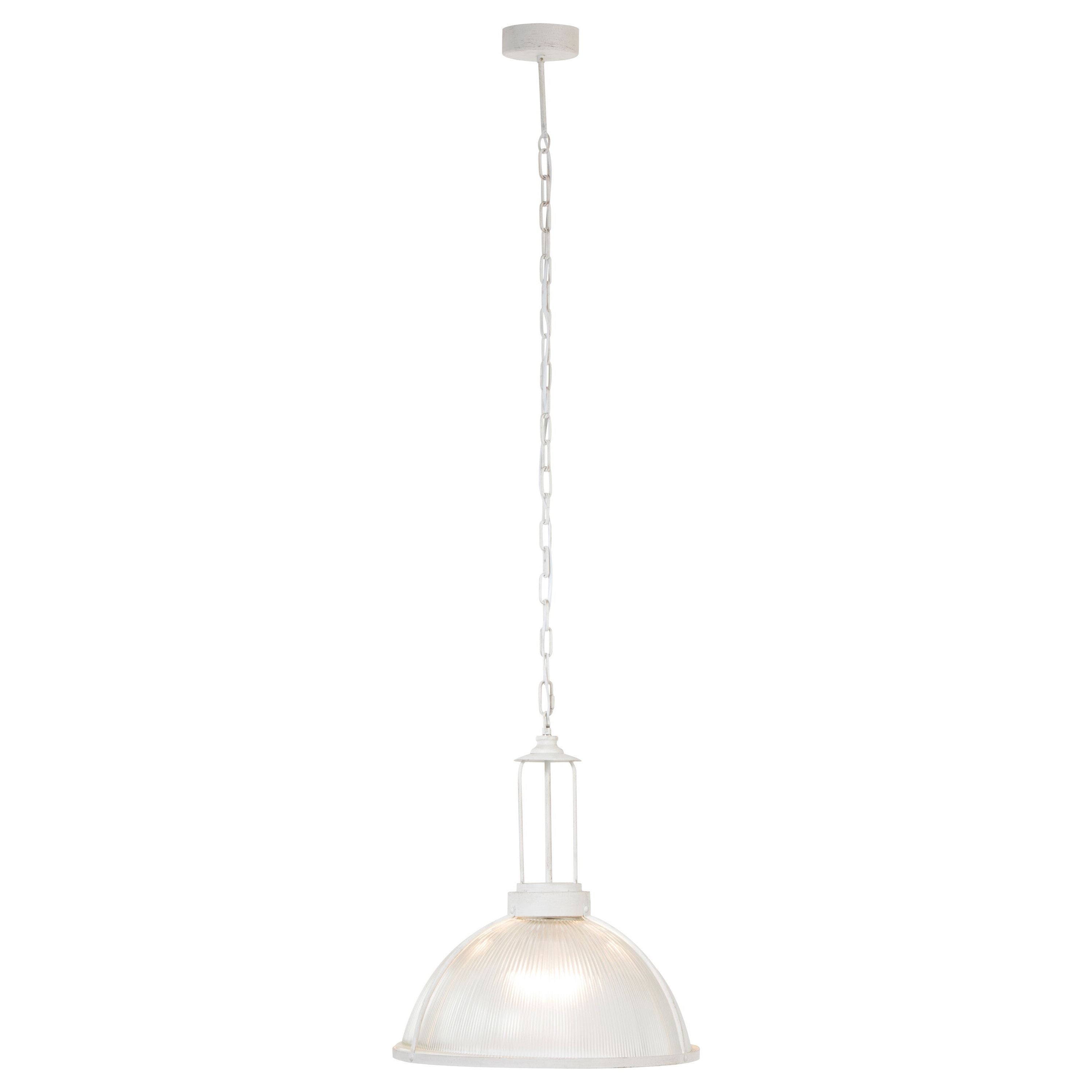 Hanging lamp Round Glass/metal White