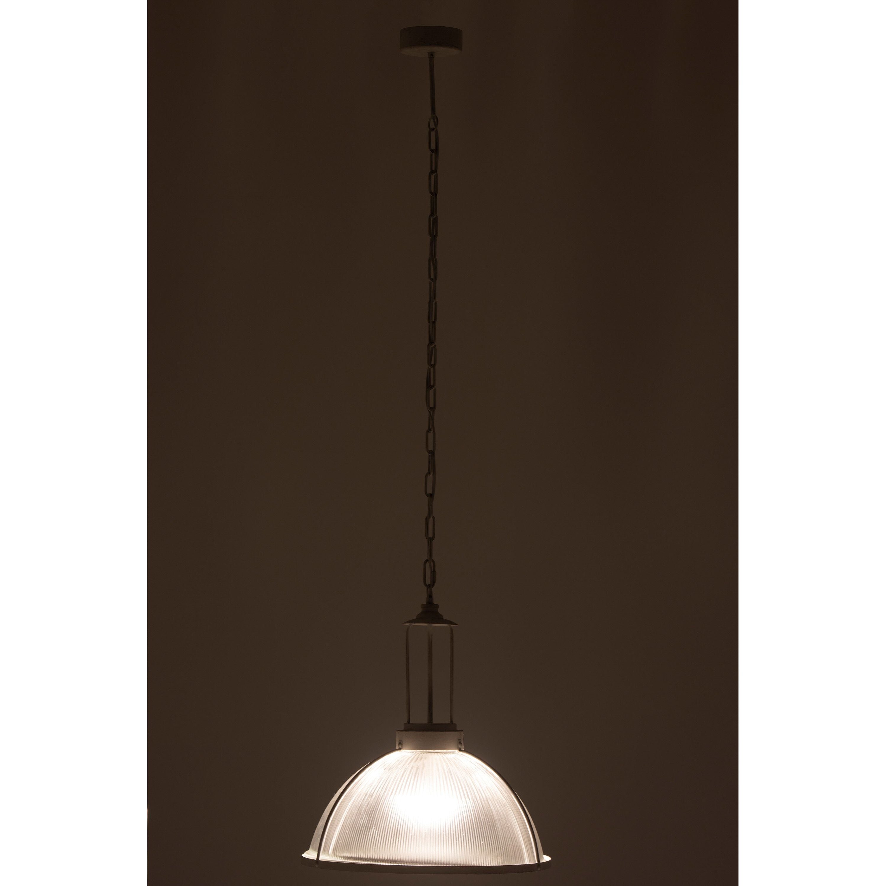 Hanging lamp Round Glass/metal White