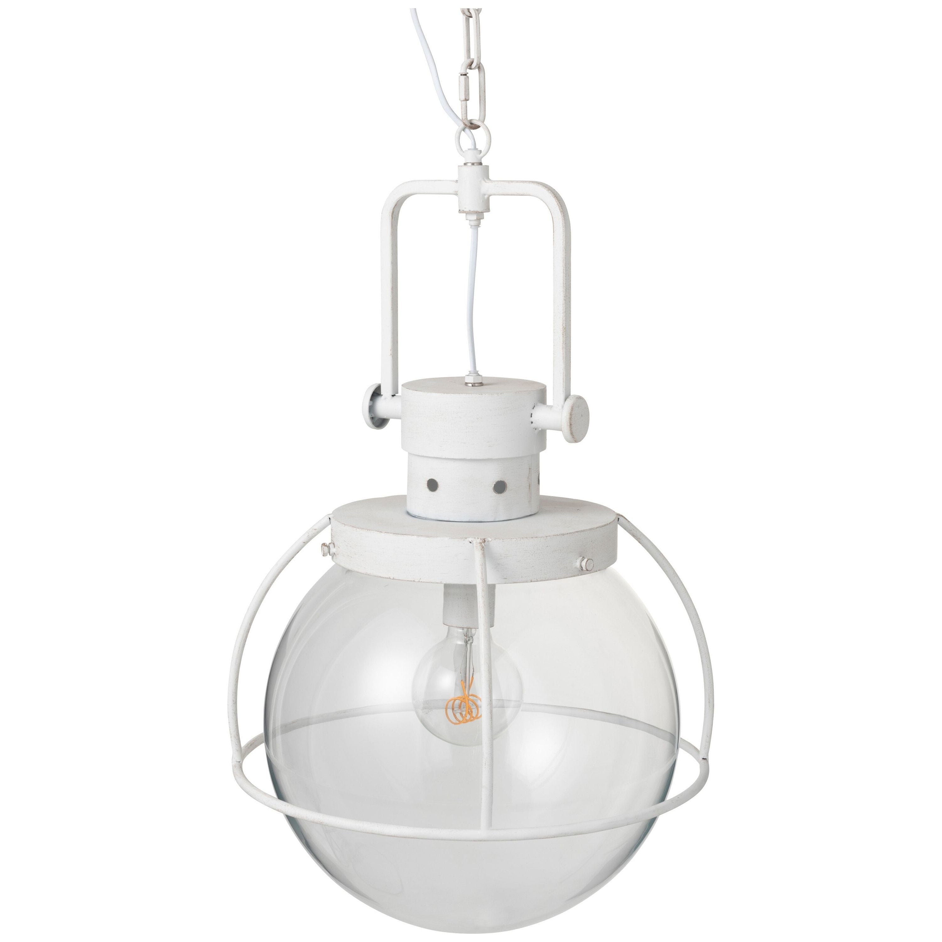 Hanging Lamp Ball Glass/metal White