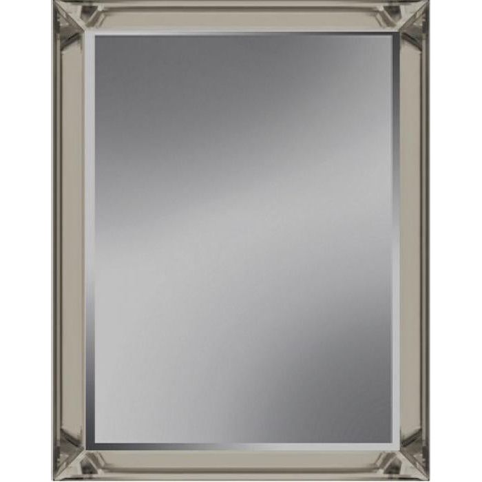 Spiegel met facet, 50x157cm incl. lijst. Spiegellijst brons