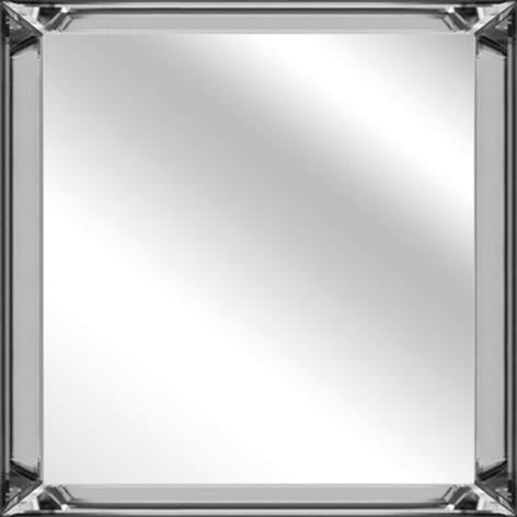 Mirror with facet, 52x52cm incl. frame. Mirror frame silver