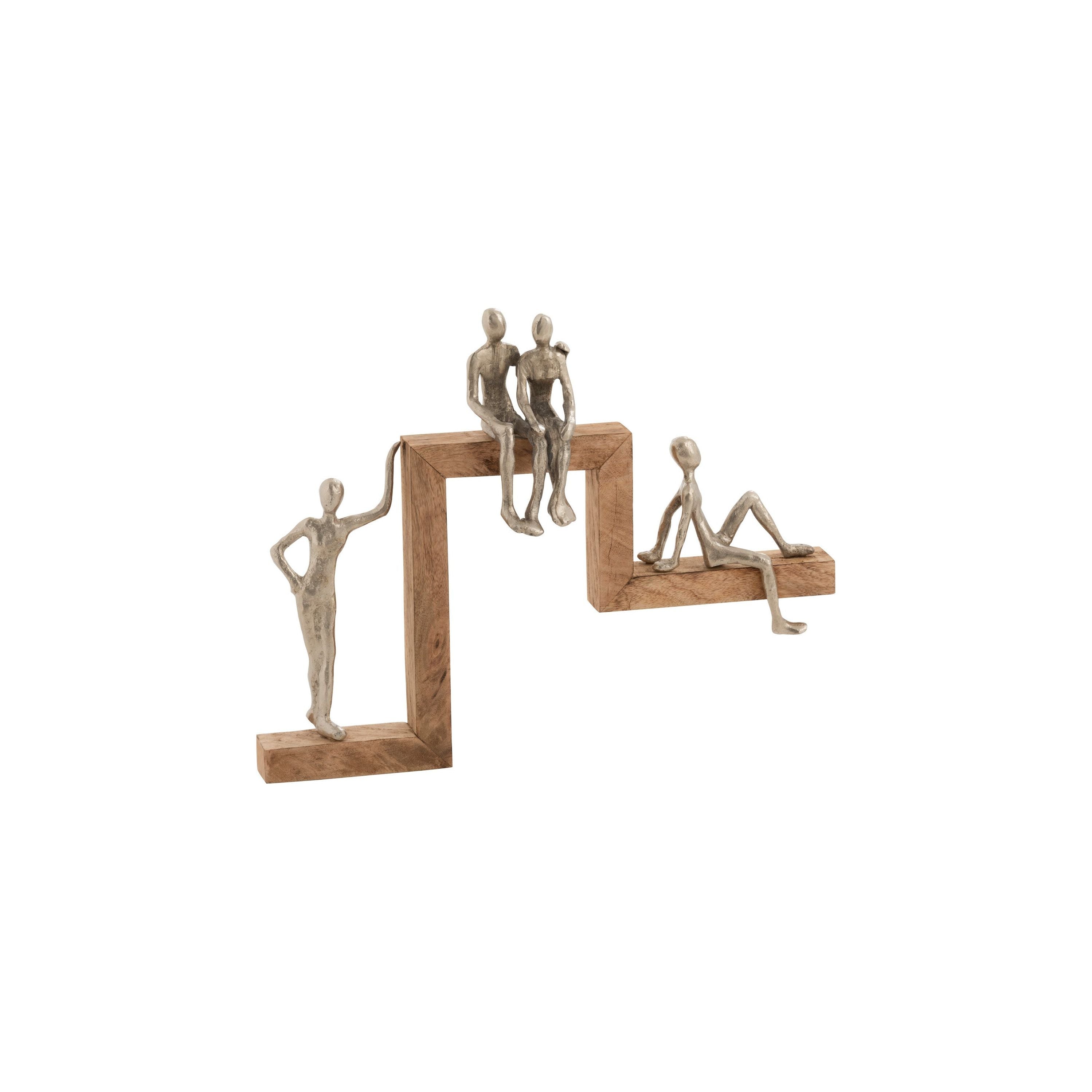 Figures 4 Relax Stairs Aluminum/mango Wood Silver/natural