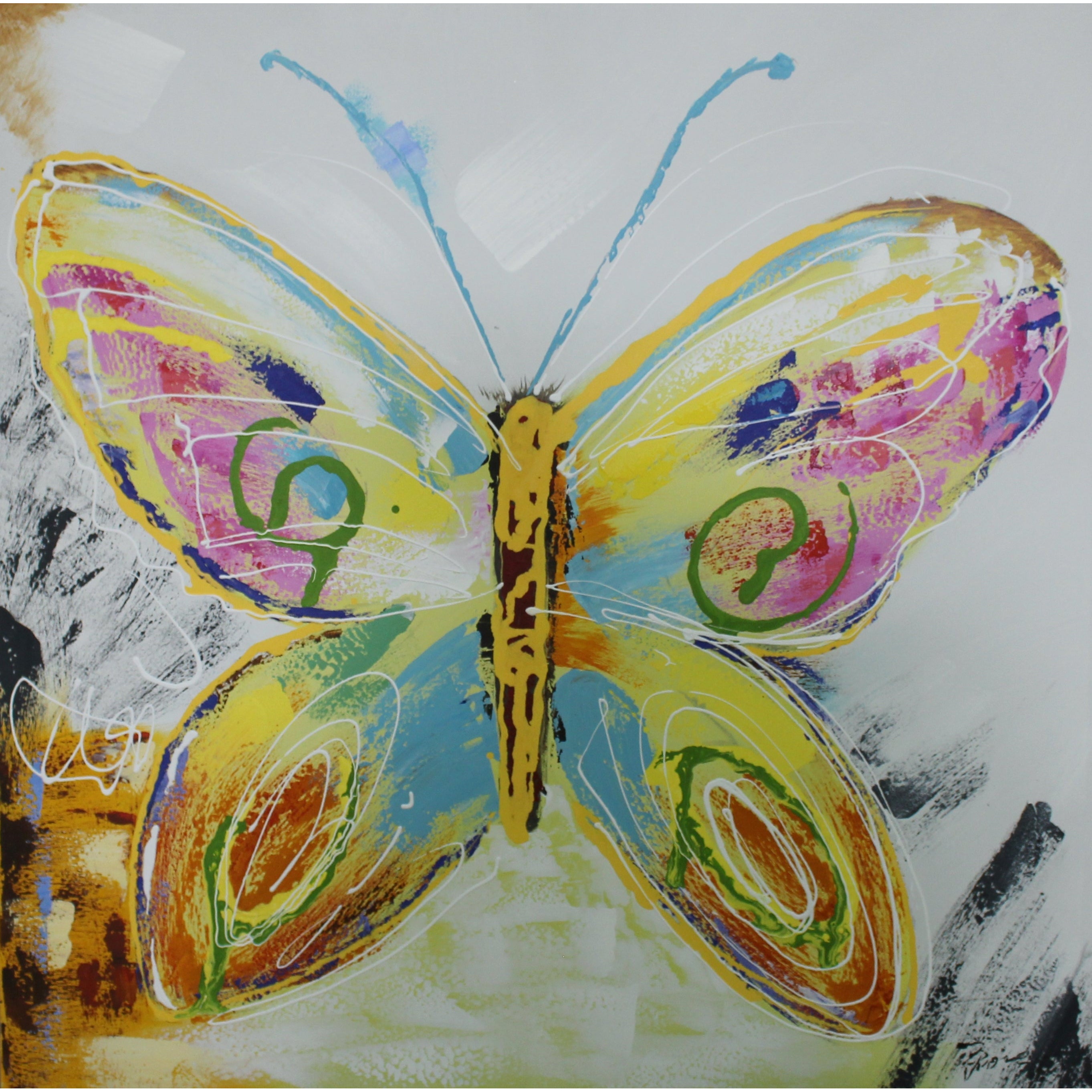 3D-metaalschilderij - Kleurrijke vlinder