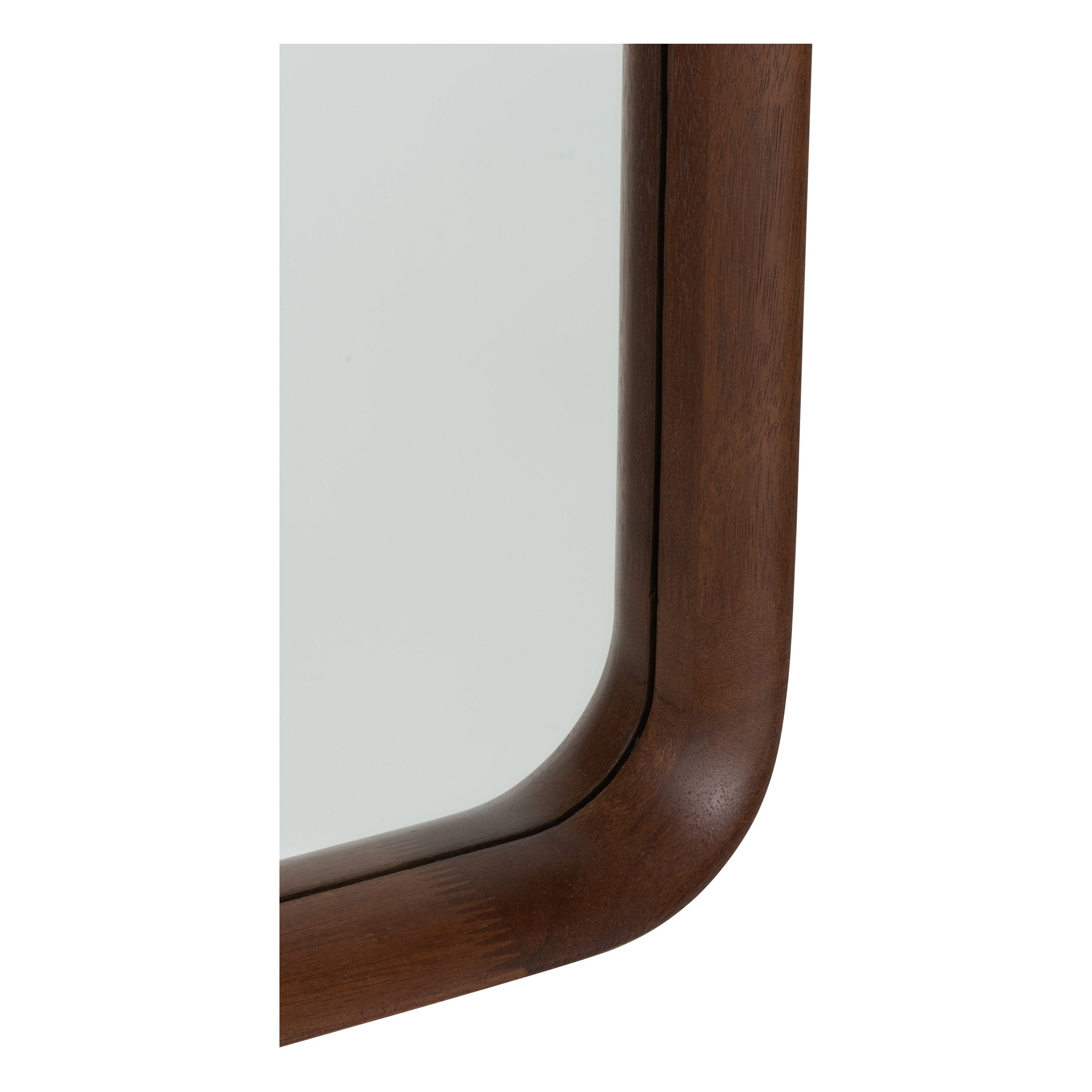 Mirror Rectangular Wood/glass Dark brown