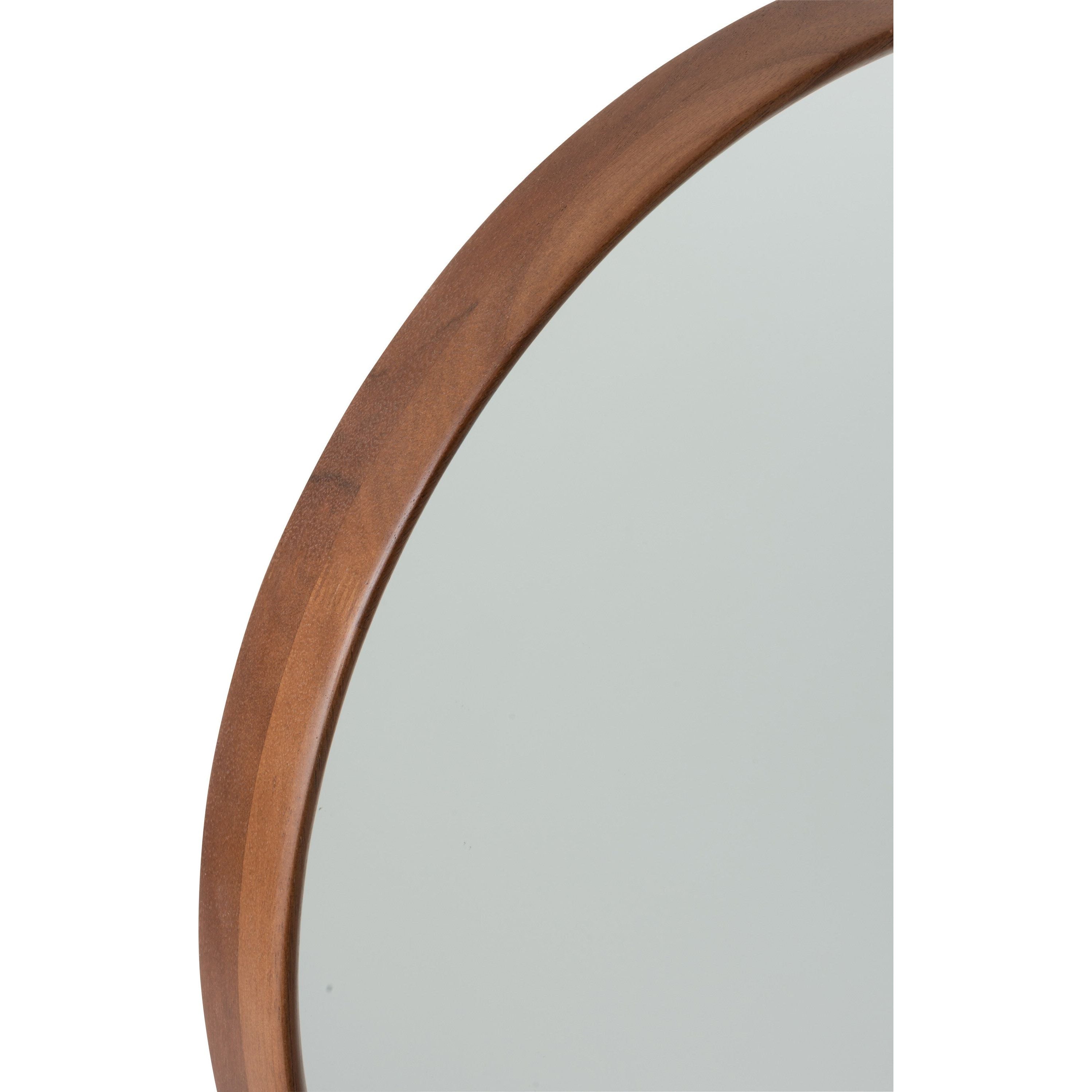 Mirror Round Wood/glass Dark Brown Large