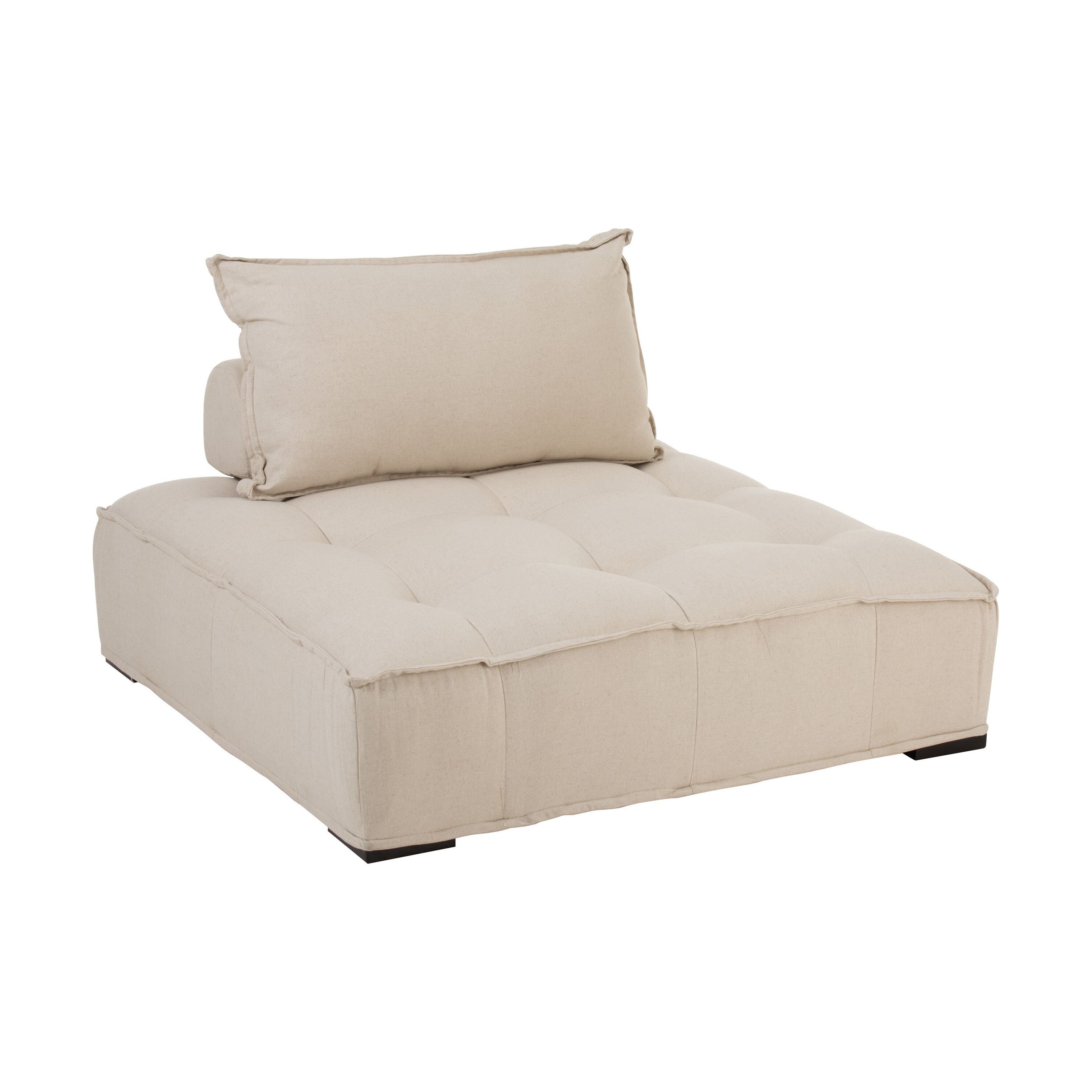 Sofa 1 Seater Pouf Linen Beige