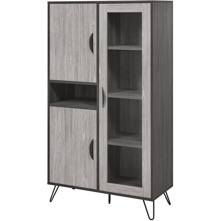 Wall cabinet | Furniture series Moon | Light gray and dark gray | 90