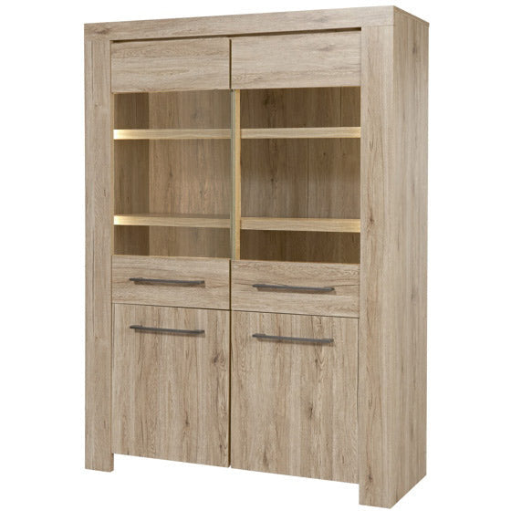 Display cabinet | Furniture series Tuscany | Light wood color | 130x
