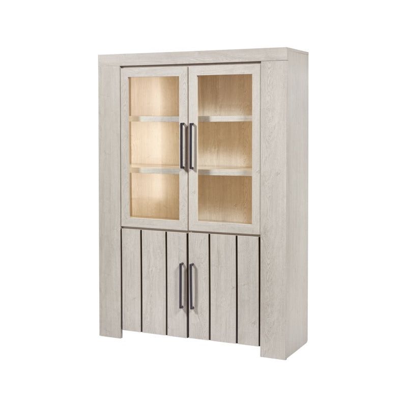 Display case with LED lighting | Furniture series Glory | Light gray