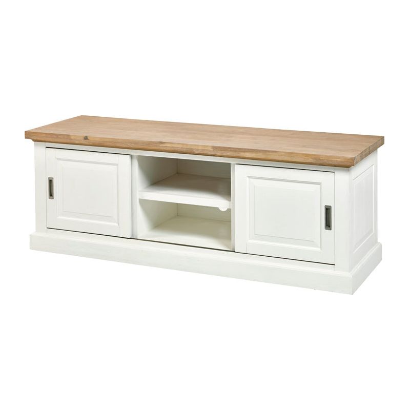 TV cabinet | Furniture series Tris | White | 155 x 55 x 48 (h) cm