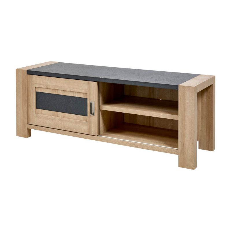 TV cabinet | Furniture series Costas | Anthracite, natural | 151 x