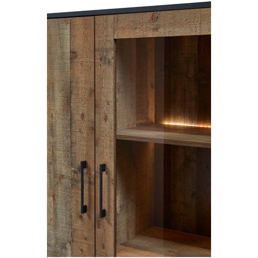 Display cabinet | Furniture series Tibia | brown, natural | 120x40