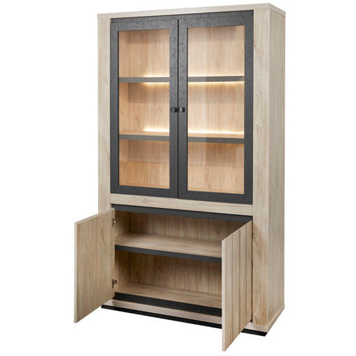 Display cabinet | Furniture series Leafs | brown, black, natural |