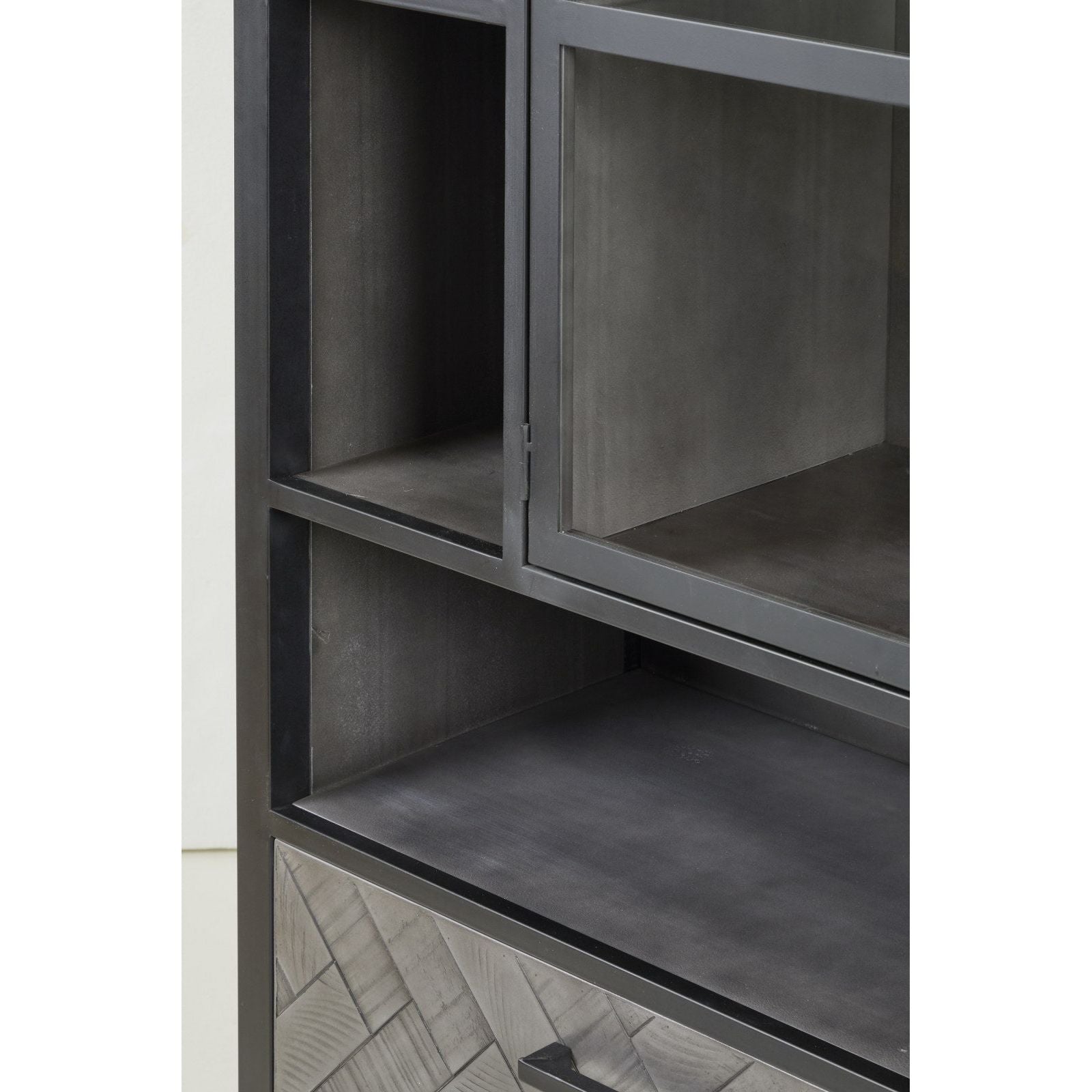 Display cabinet | Furniture series Micras | Dark gray, black | 110