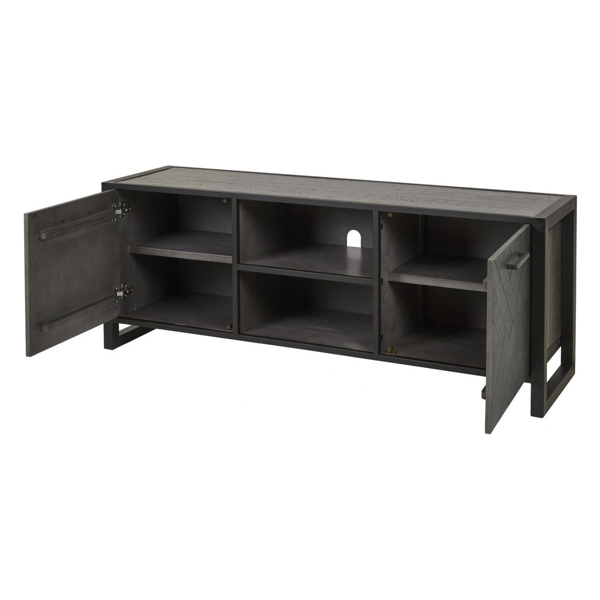 TV-meubel | Meubelserie Micras | Donkergrijs, zwart | 160 x