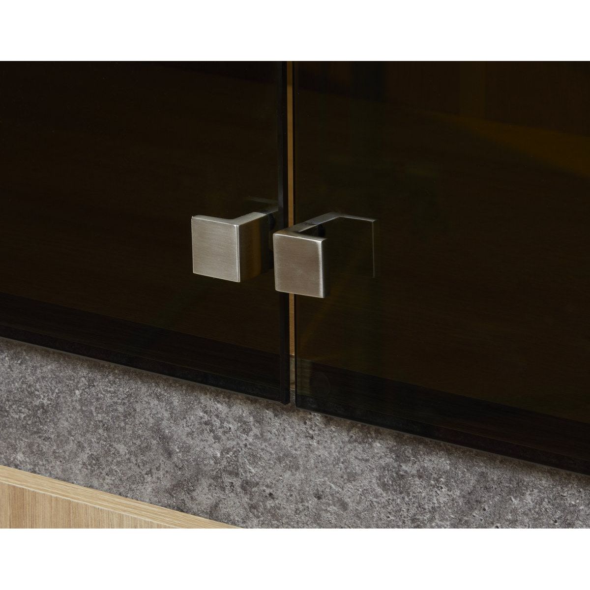Display cabinet | Furniture series Ariya | brown, natural, light gray
