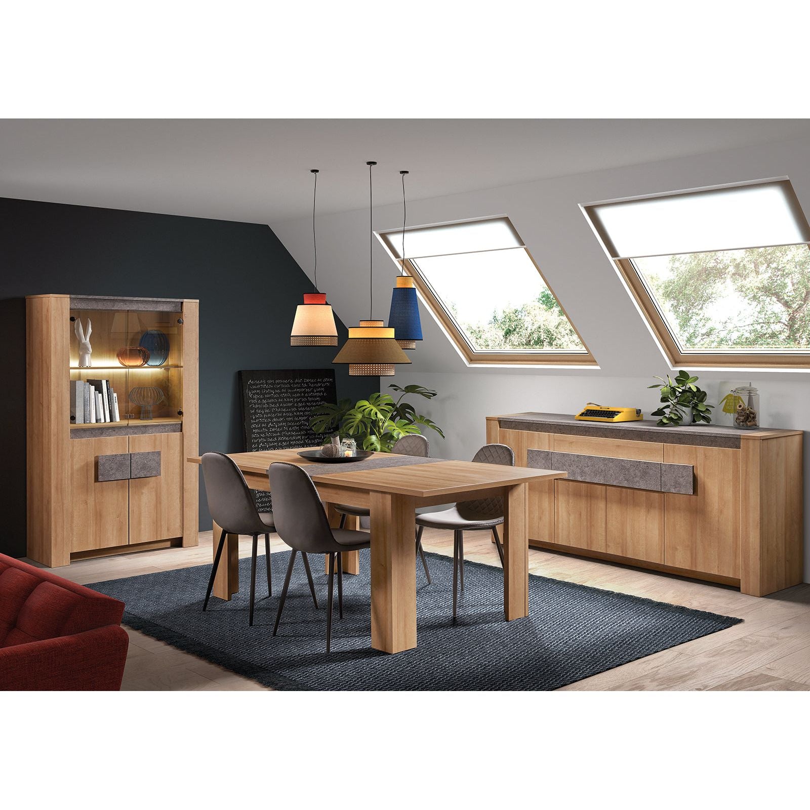 Dining table | Furniture series Ariya | brown, natural, light gray |