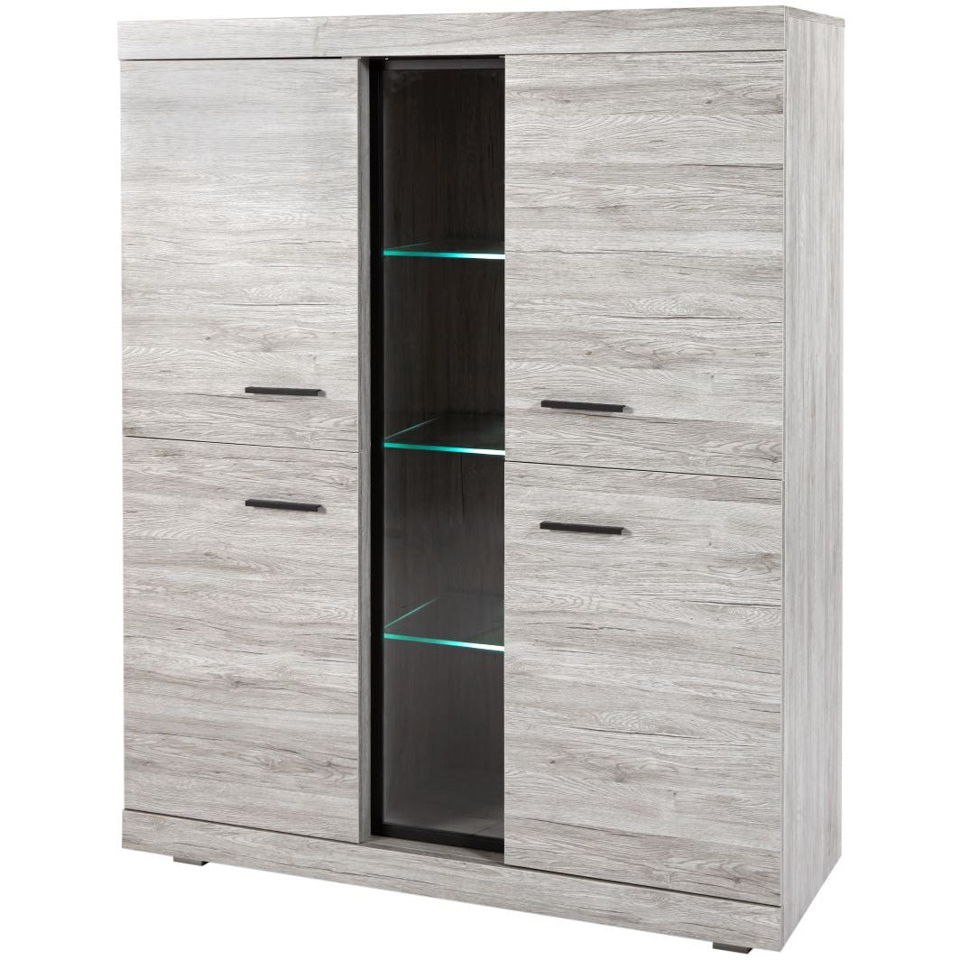 Wall cabinet | Furniture series Thoma | light gray, black, natural |