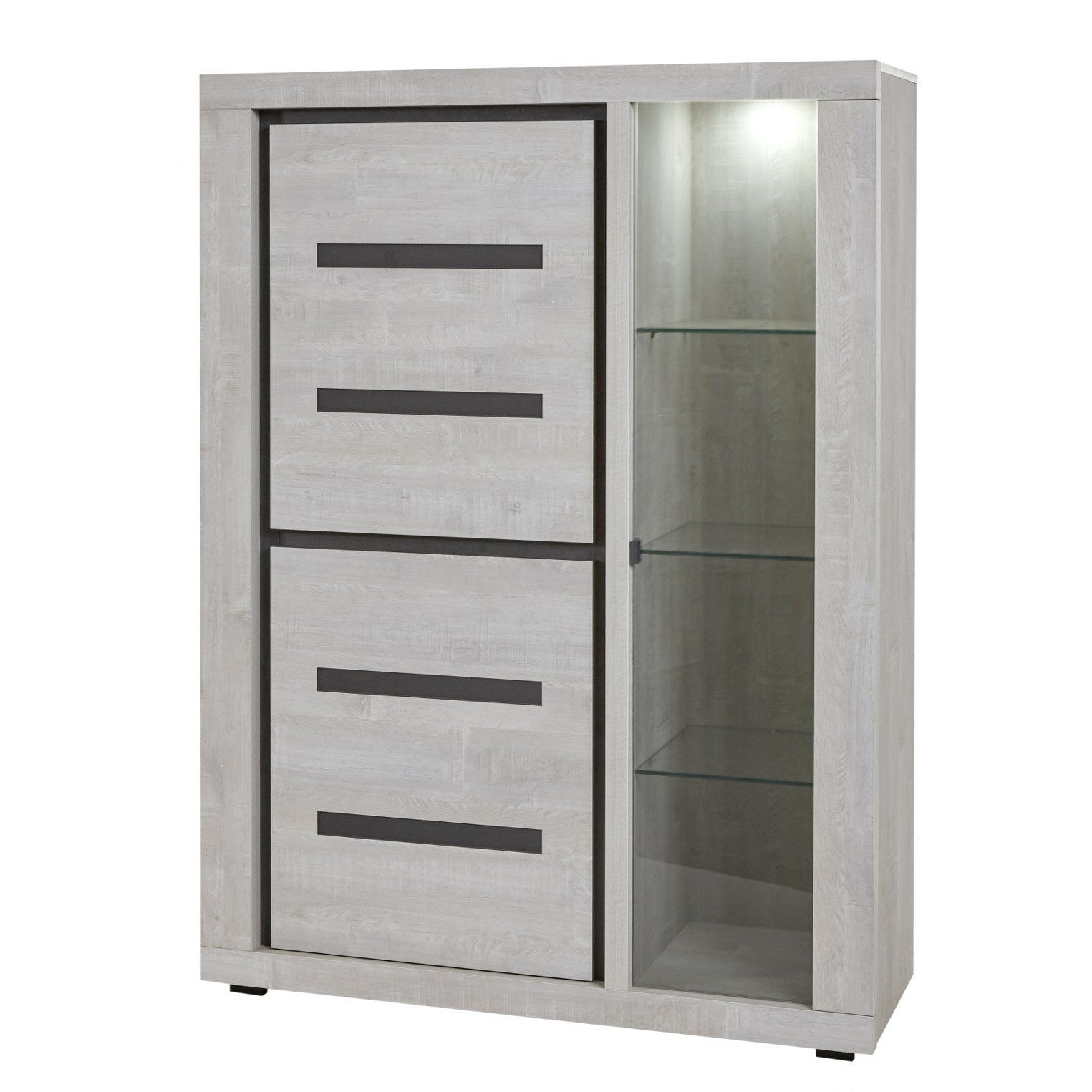 Wall cabinet | Furniture series Vento | light gray, natural | 132x