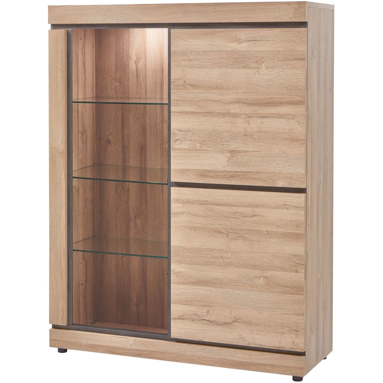 Wall cabinet | Furniture series Talenso | natural, gray, brown | 130