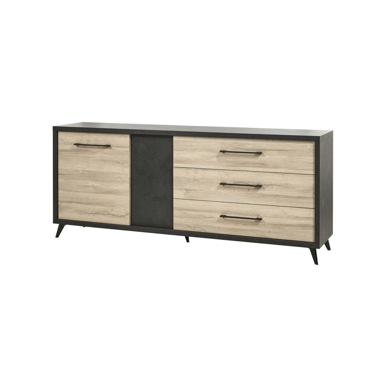 Dresser | Furniture series Moulin | Natural, black | 220x50x