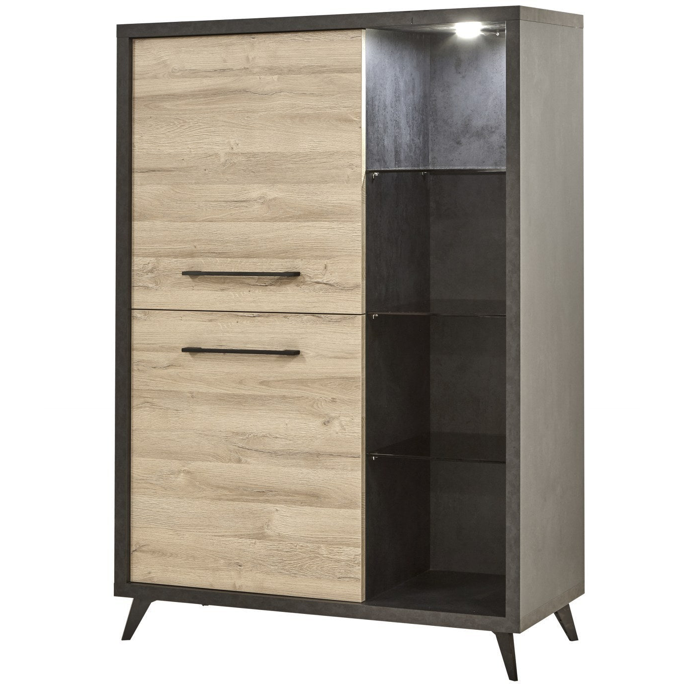 Wall cabinet | Furniture series Moulin | Natural, black | 110x50x