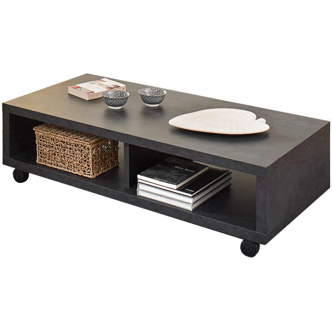 Coffee table | Furniture series Moulin | Natural, black | 120x60