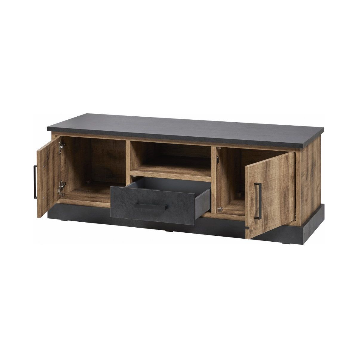 TV cabinet | Furniture series Cologne | brown, natural, black | 142