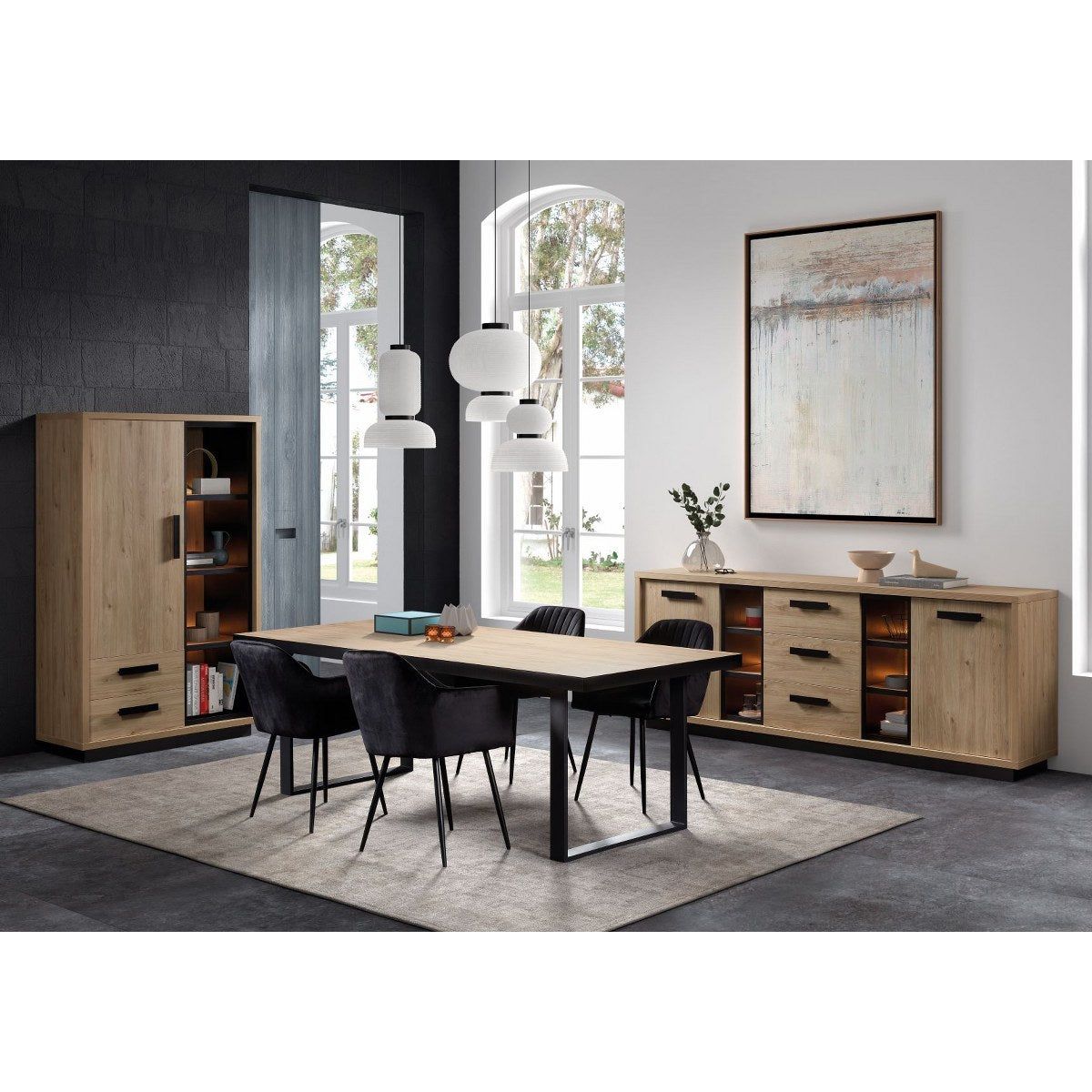 Table | Furniture series Tilly | brown, natural, black