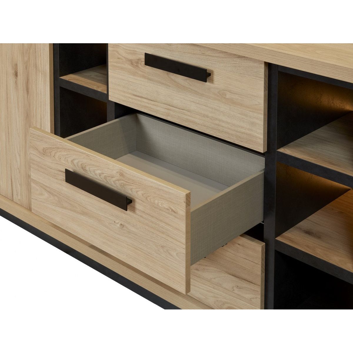 Dresser | Furniture series Tilly | brown, natural, black | 240x