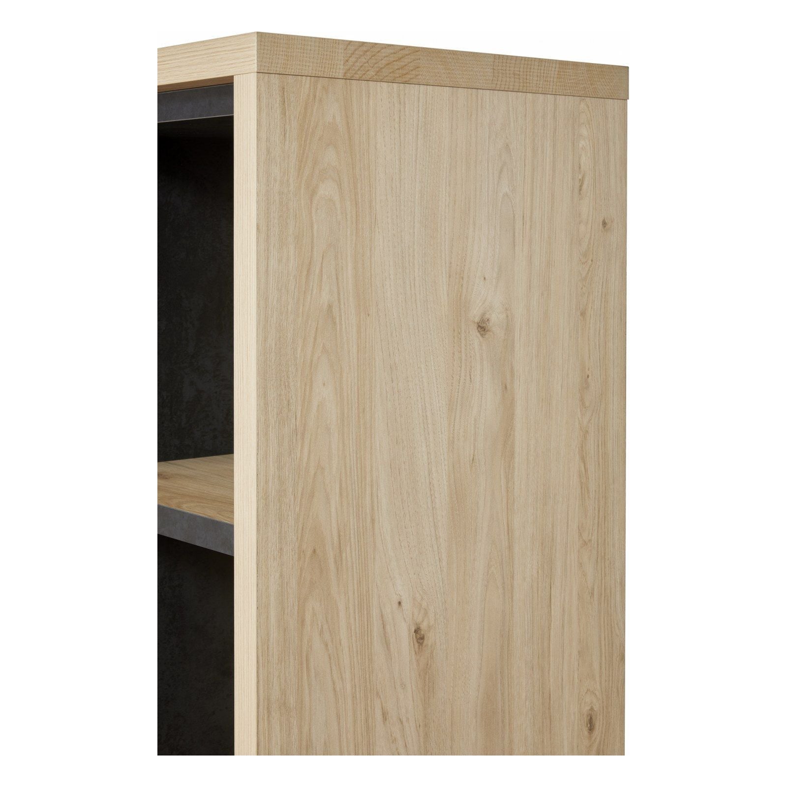 Wall cabinet | Furniture series Tilly | brown, natural, black | 115x