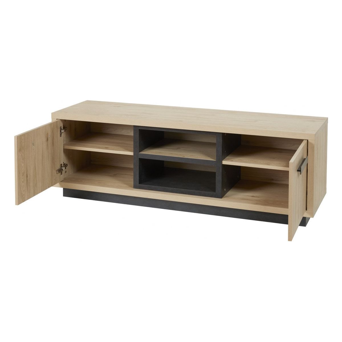 TV cabinet | Furniture series Tilly | brown, natural, black | 168
