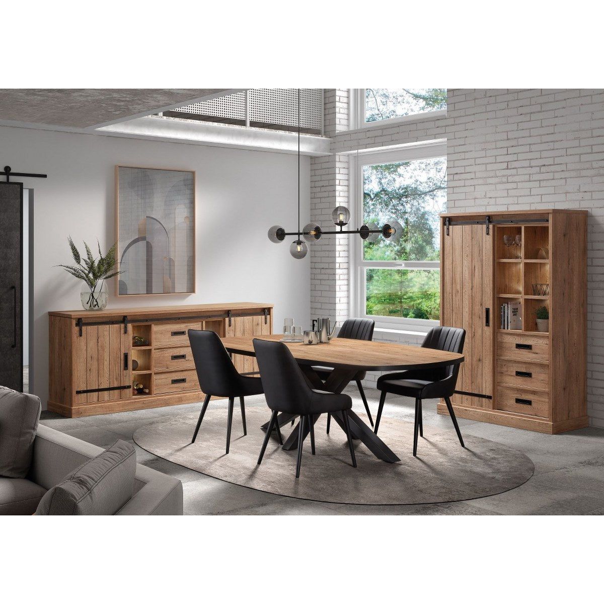 TV cabinet | Furniture series Albert | brown, natural, black | 164