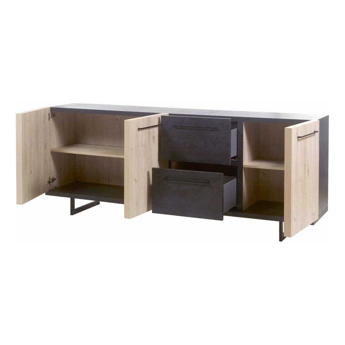 Dresser | Furniture series Dylan | natural, black | 230x48x