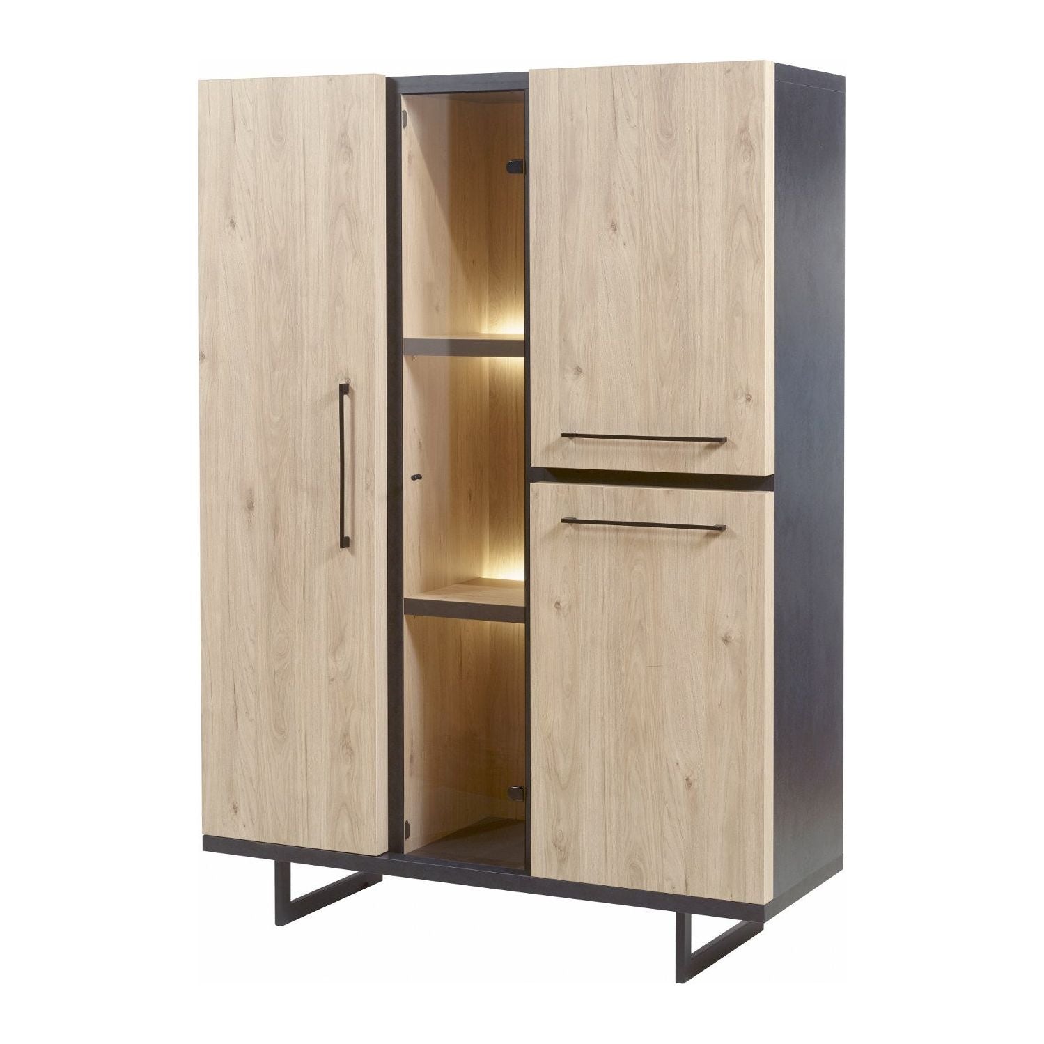 Wall cabinet | Furniture series Dylan | natural, black | 134x48x