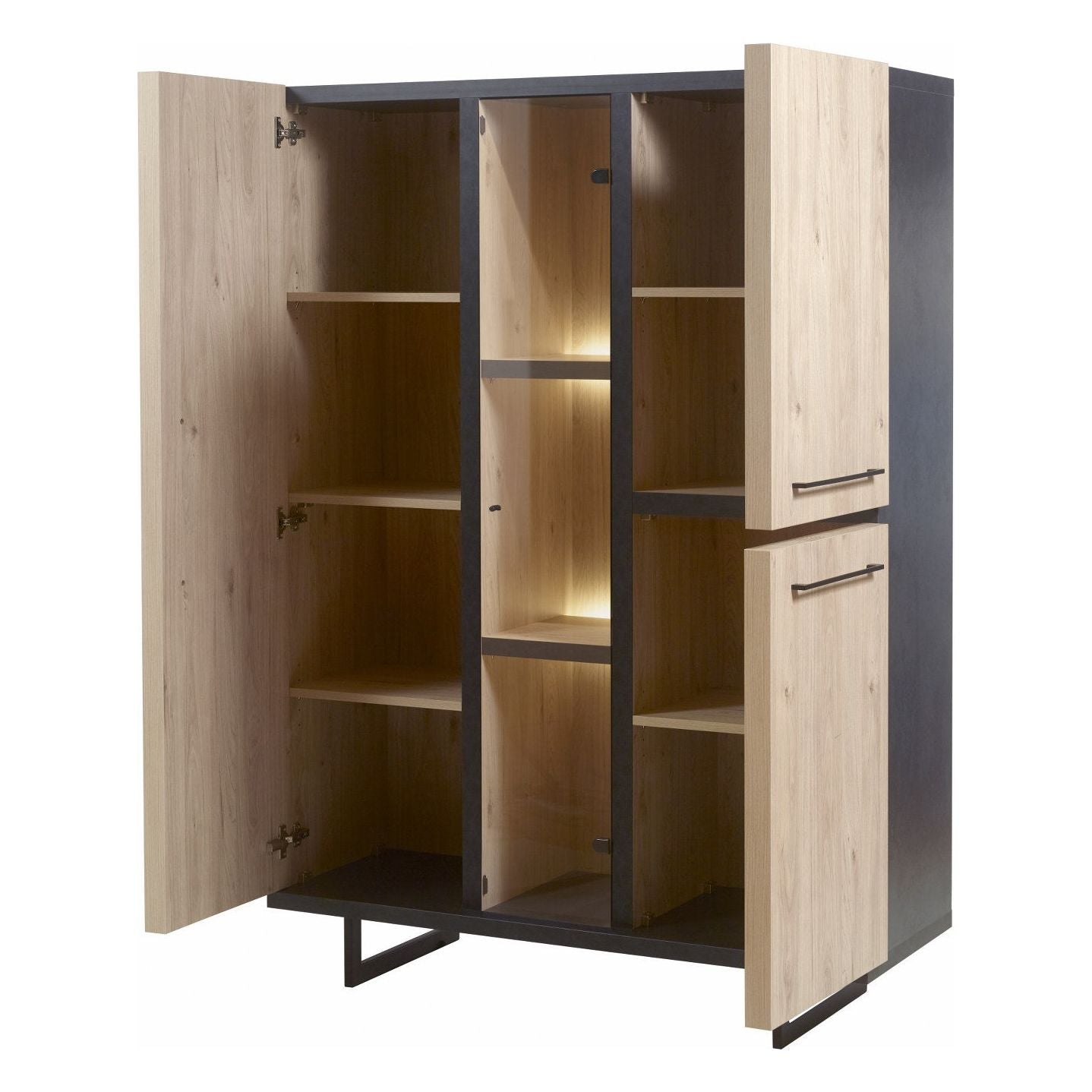 Wall cabinet | Furniture series Dylan | natural, black | 134x48x