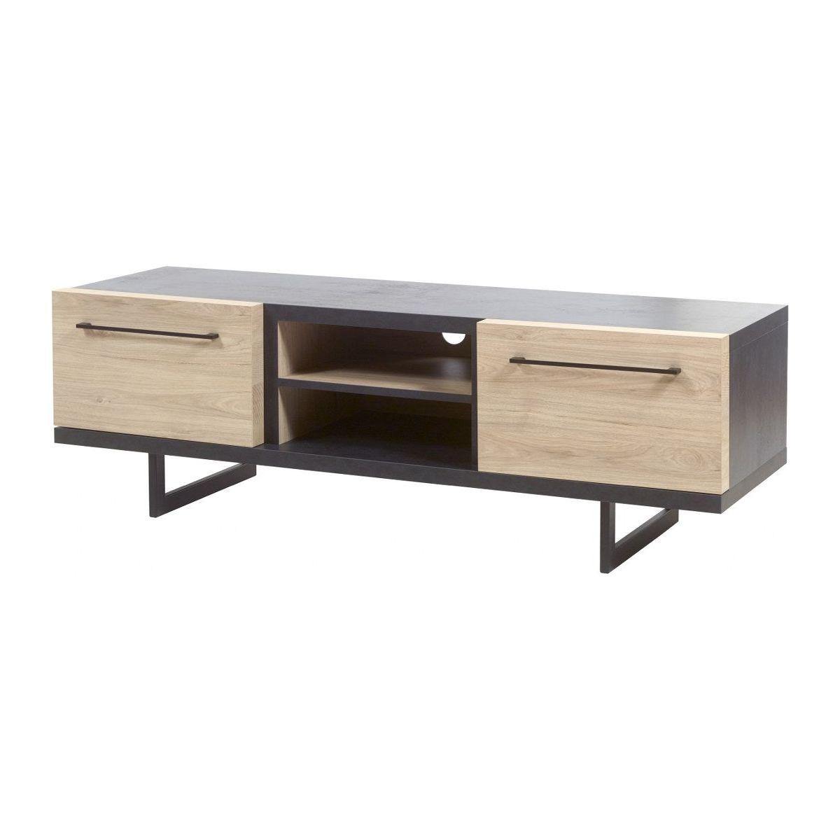 TV cabinet | Furniture series Dylan | natural, black | 157x48x