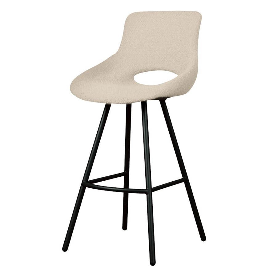 Campo Bar chair - fabric Teddy MJ81 White - Bar chairs