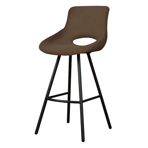Campo Bar chair - fabric Teddy MJ87 Dark brown - Bar chairs