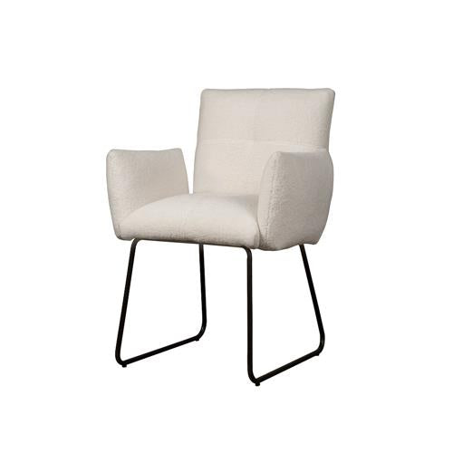 Dante Armchair - fabric Teddy MJ81 White - Dining room chairs