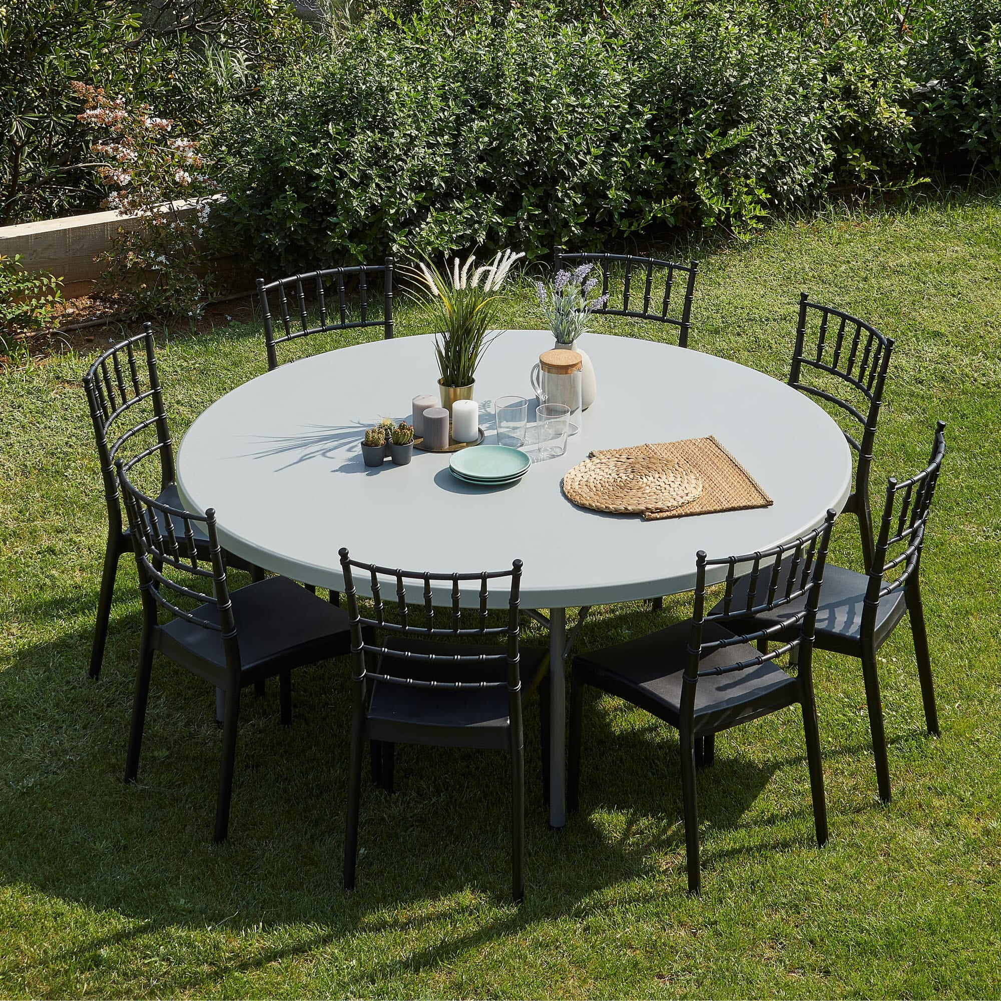 Garbar Beethoven Round folding table indoors, outdoors Ø180