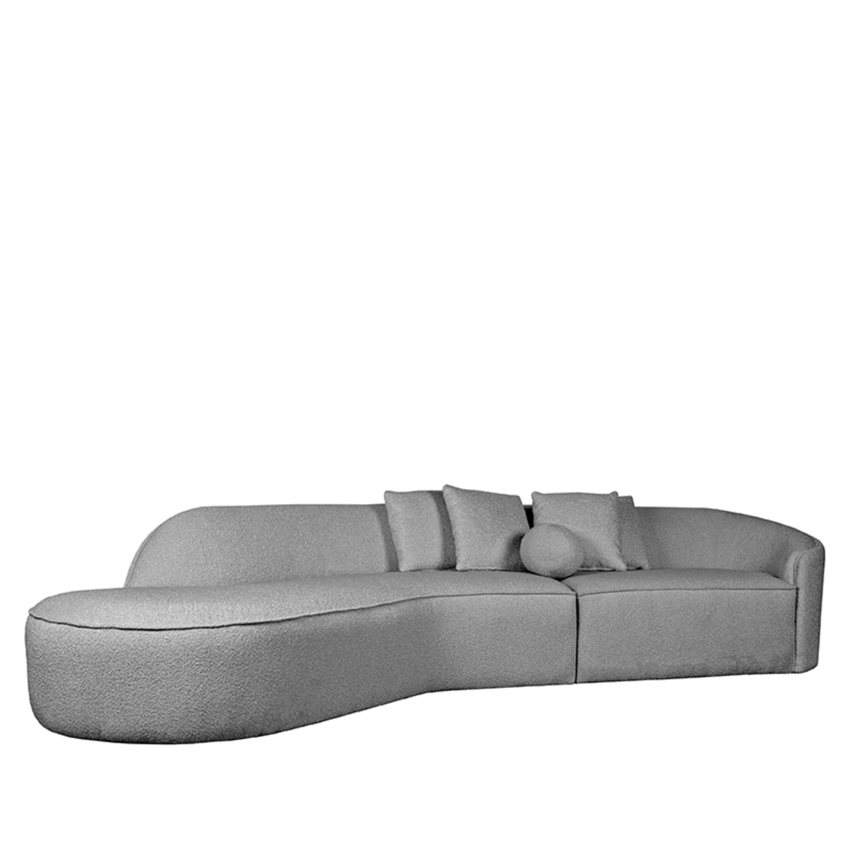 LABEL51 Sofa Stelvio - Gray - Boucle - 4-Seater + Corner Left