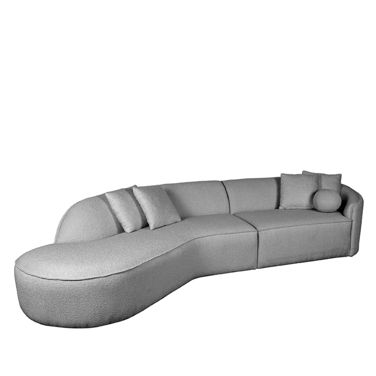 LABEL51 Sofa Stelvio - Gray - Boucle - 4-Seater + Corner Left