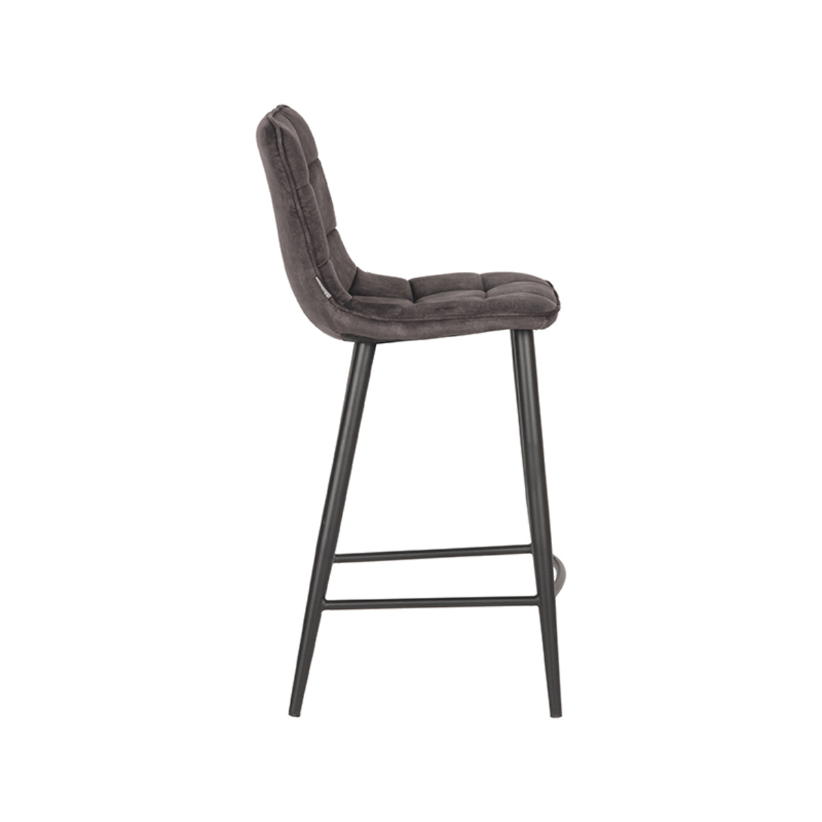 LABEL51 Bar stool Jelt - Anthracite - Velours - Seat height 65 |