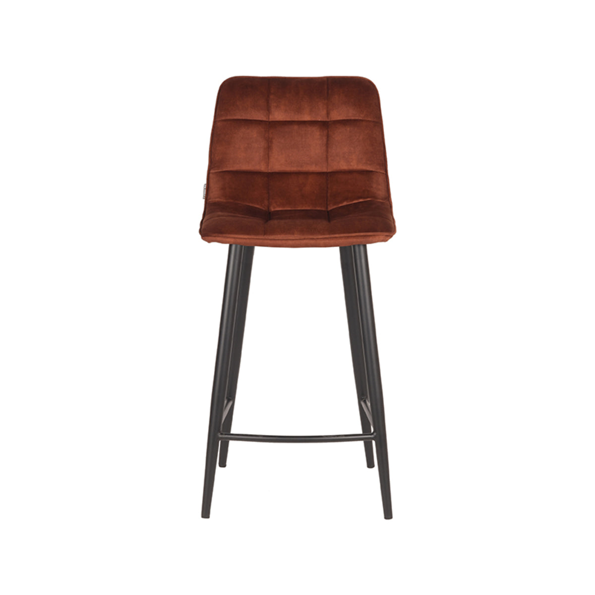 LABEL51 Bar stool Jelt - Rust - Velours - Seat height 65 | 2 pieces