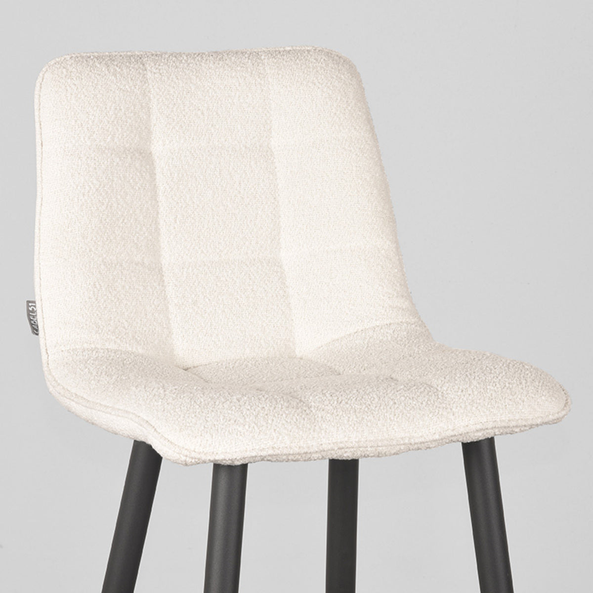 LABEL51 Bar stool Jelt - Ivory - Boucle - Seat height 78 | 2 pieces