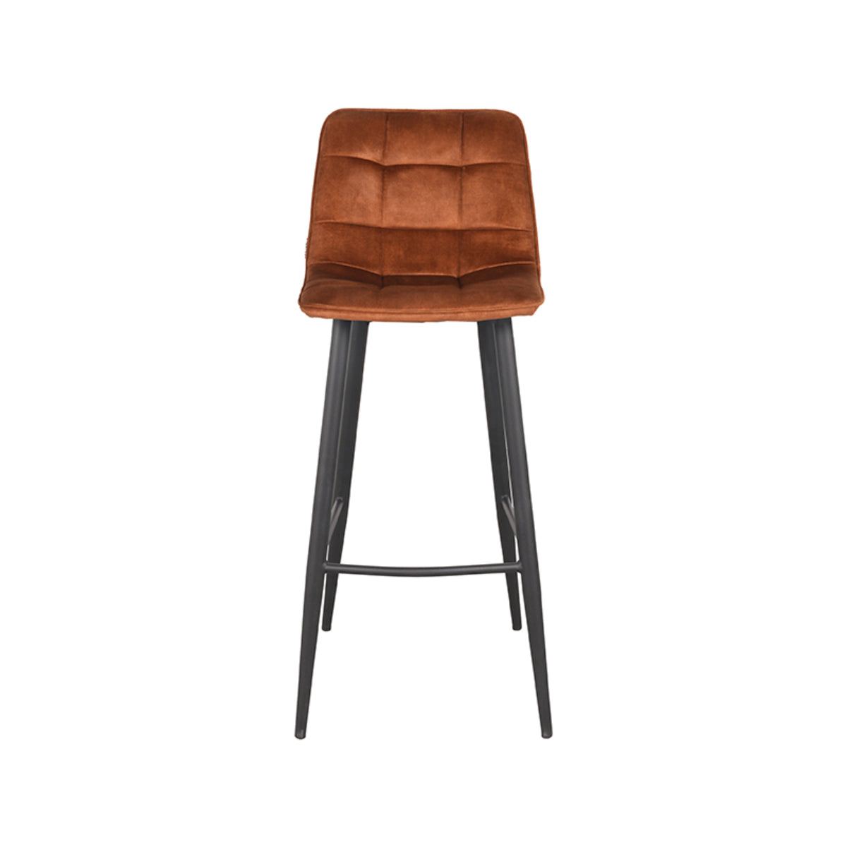 LABEL51 Bar stool Jelt - Ocher - Velours - Seat height 78 | 2 pieces