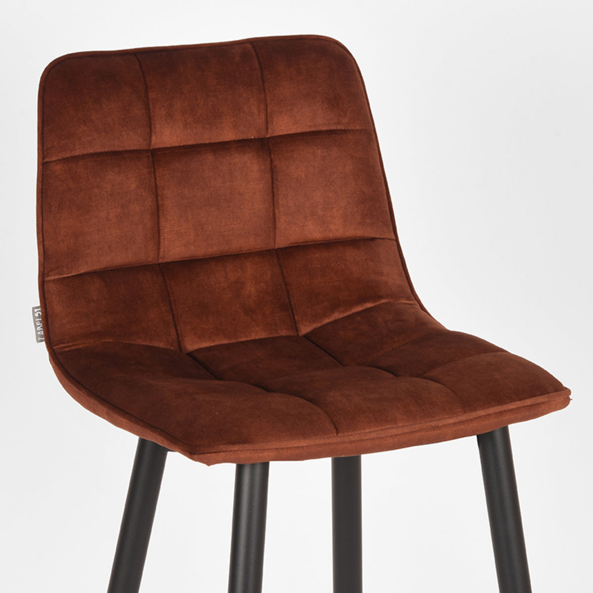 LABEL51 Bar stool Jelt - Rust - Velours - Seat height 78 | 2 pieces