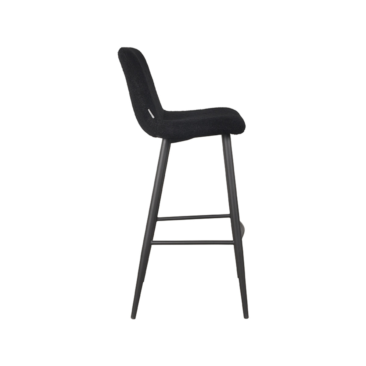 LABEL51 Bar stool Jep - Black - Teddy - Seat height 78 | 2 pieces